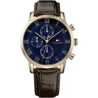 Tommy Hilfiger Klocka - - 1791399 - Brunt läder - Guldfodral - Multifunktion