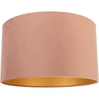 QAZQA Sammetsskärm rosa 35/35/20 med guldfärgad insida