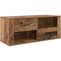 vidaXL TV-skåp med låda Gammalt trä 100 x 35 x 40 cm Konstruerat trä