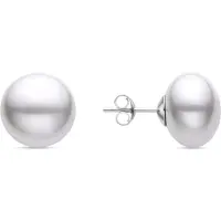 Luxenter Nandi 925 Sterling Silver och Vit Pärla Rhodiumbelagda Örhängen