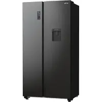 Gorenje Advanced NRR9185EABXLWD - Kylskåp/frys - sida vid sida med vattenbehållare - bredd: 91.5 cm - djup: 67 cm - höjd: 178.6 cm - 547 liter - Klass E - svart