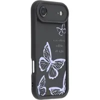 Mtp Products iPhone Air TPU-skal med fjärilstryck - Lila / Svart