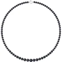 Diadema - Halsband - Äkta Sötvattenspärlor - Svart Tahiti Stil - Vitt Guld