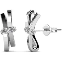 MYC Paris Luminous Bow Örhängen - Silver och Crystal