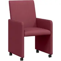 vidaXL Matstolar med hjul med hjul 2 pcs Vinröd 57 x 66 x 94 cm tyg