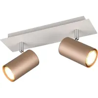 TRIO Lighting Marley takspotlight brun/ljusgrå 30 x 9 cm 2 lampor metall Marley, dimbar, Brun / rost, Vardagsrum / matsal, Metall, Modern, Spotlight