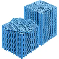 Vevor Modulär Sammankopplingskudde, 50-pack 30 x 30 cm Skarvningsdräneringsmattor, Mjuka PVC Sammankopplingsdräneringsgolvplattor, Halkfria dräneringshål för toalett, badrum, kök, pool, våtutrymme, Bl