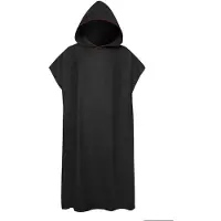 Vestidos Surf Poncho Byte av handduk Snabbtorkande dräkt med huva Mikrofiber strandfilt Badhandduk Simhandduk svart