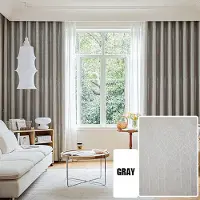 Home with love Förtjockade Jacquard Mörkläggningsgardiner Vardagsrum Sovrum Heminredning Fönstergardin W200*H270cm grå
