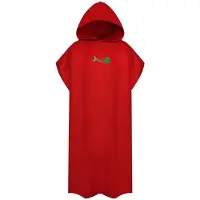 Vestidos Surf Poncho Byte av handduk Snabbtorkande dräkt med huva Mikrofiber strandfilt Badhandduk Simhandduk röd
