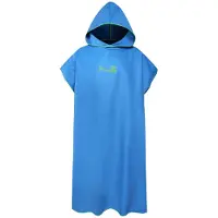 Vestidos Surf Poncho Byte av handduk Snabbtorkande dräkt med huva Mikrofiber strandfilt Badhandduk Simhandduk blå