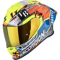 Scorpion EXO-R1 Evo II Air Aron Misano Integralhjälm Silver/Blå/Gul XL Unisex sølv