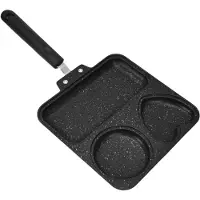 Cosy Homes 3 i 1 Stekpanna med Skållningssäkert Handtag Non-Stick Fyrkantig Stekpanna för Frukostlagning L