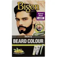 Bigen Herrars Skäggfärg B101 Naturligt Svart 40g Kräm För Full Grå Täckning Icke-Droppande Långvarig Skäggfärg Med Aloe & Olivolja