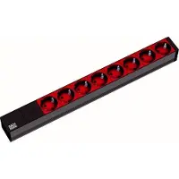 Bachmann 19" Steckdosenleiste ALU, 8-vägs, för UPS/USV, 2,0 m, utan strömbrytare