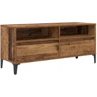 vidaXL TV-skåp med låda Gammalt trä 100 x 34,5 x 44,5 cm