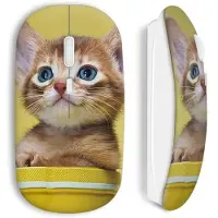 CAPACHEAP Souris Sans Fil Chaton jaune