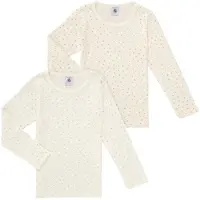 Petit Bateau Långärmade T-shirts TSML X2 flickor - Vit - 12 år