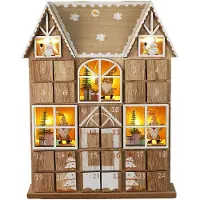 Wellhome Led-adventskalender I Plywood Med Lådset Och Belysning