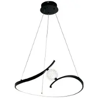 Milagro Lighting Pendellampa Perla , Svart, Vardagsrum / matsal, Metall, Modern