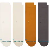 Stance Icon Crew 4 Pack Socks canvas, M