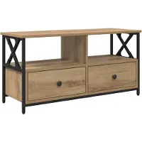 vidaXL TV-skåp 90 x 33 x 45 cm Artisan Ek Konstruerat trä och stål