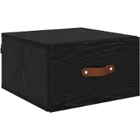 vidaXL Väggmonterad sänggavel Svart Ek 35 x 35 x 20 cm Konstruerat trä