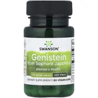 Swanson Health , Genistein från Sophora Japonica, Sojfritt, 125 mg, 60 Veggie Kapslar