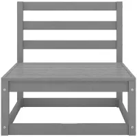 vidaXL Loungegrupp med dynor 2 delar grå massiv furu