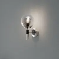 Lamkur Vägglampa Rollo , dimbar, Aluminium / grå / zink, Vardagsrum / matsal, Glas, Vägglampa, vägglampa inomhus