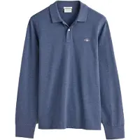Gant för män. 2230 Polo De Piqué Sköld blå (S), Casual, Bomull, Lång ärm