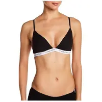 Calvin Klein Letter Mjuk V-ringad BH med Fasta Dubbla Axelband Damunderkläder Svart QP1342O-001 M brown