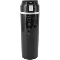 TOMTOP JMS Rese-vattenkokare för 12V 24V Bil Lastbil 500ml Bärbar Bil Kaffe Te Värmekopp med Lock L black