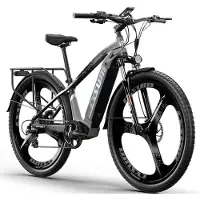 Electric Ride CYSUM Speedy 29 Elcykel Mountainbike 29 Däck 500W 35-40Km/h Maxhastighet 48V 14Ah LG Avtagbart Batteri 50-70KM Räckvidd Dubbla Skivbromsar grå