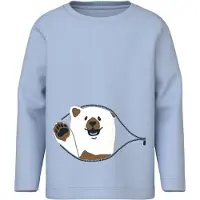 Name it T-shirt 'NMMVUX' himmelsblå / brun / vit