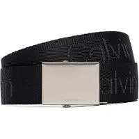 Calvin Klein Logo Jacquard Plaque Buckle Belt