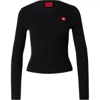 HUGO för kvinnor. 50554317 Sarpha T-shirt svart (S), Casual, Bomull, Lång ärm