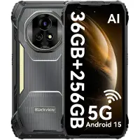 Blackview XPLORE 2 Dimensity 8300 Ruggad Telefon Android 15 (12GB+24GB) RAM 256GB ROM 6,78 tum 120Hz Skärm 20000mAh 12GB+256GB svart