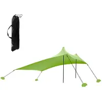 TOMTOP JMS Strandtält solskydd med sandsäckar för campingfiske Fotvandring Backyard Beach Park 2m grön