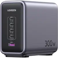 UGREEN Nexode Nätdel / Strömförsörjning 300 W USB 3.0 uttag A, USB-C hona, USB-C hona, USB-C hona, USB-C hona Power Delivery Svart, Grå Inomhus GaN,