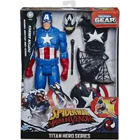 Spider-man Hasbro E8683 Maximum Venom Titan Hero Venom Captain America med startprojektil 6 tillbehr frn 4 r