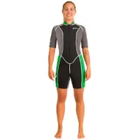 Abysstar Surf 2.5 Mm Kortermad Shorty För Damer Med Dragkedja Fram