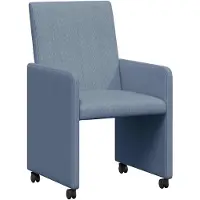 vidaXL Matstolar med hjul med hjul 2 pcs Blå 57 x 66 x 94 cm Mockatyg