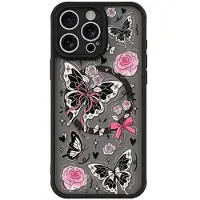 Mtp Products iPhone 13 Pro Snyggt skyddande magnetskal - fjärilar / rosor