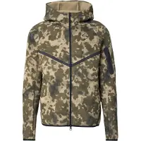 Nike Jacka Tech Fleece Vindjacka Camo - Grön/Svart, storlek Small
