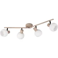 TRIO Leuchten Taklampa Boba, 4 lampor, beige, E14, metall dimbar, Creme / bärnsten, Vardagsrum / matsal, Metall, Modern, Spotlight