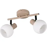 TRIO Leuchten Taklampa Boba, 2 lampor, beige, E14, metall dimbar, Creme / bärnsten, Vardagsrum / matsal, Metall, Modern, Spotlight