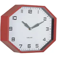 Karlsson väggklocka Modern Factory Octagon ochre red KA6067RD