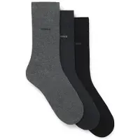 BOSS Three-pack of regular-length socks in stretch fabric