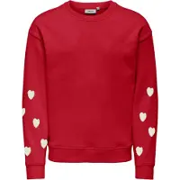 ONLY GIRLS Tröja 'Marisa Teddy Heart' röd
